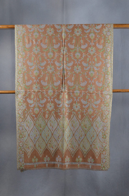 Orange Base Multicolor Jacquard Kani Merino Wool Scarf