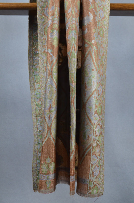 Orange Base Multicolor Jacquard Kani Merino Wool Scarf