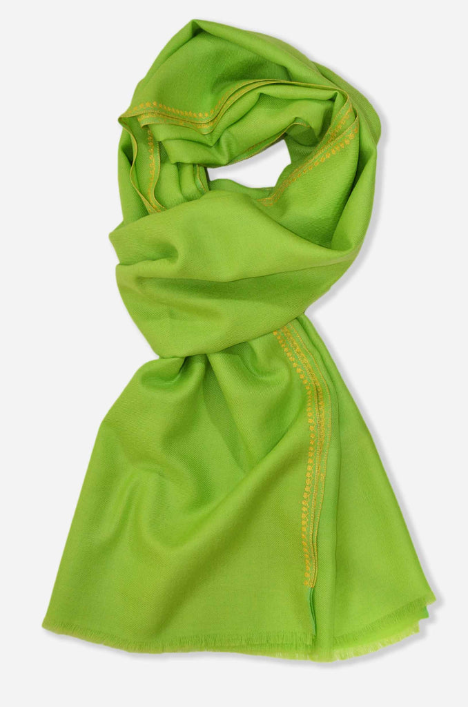 Light Green Sozni Embroidery Shawl