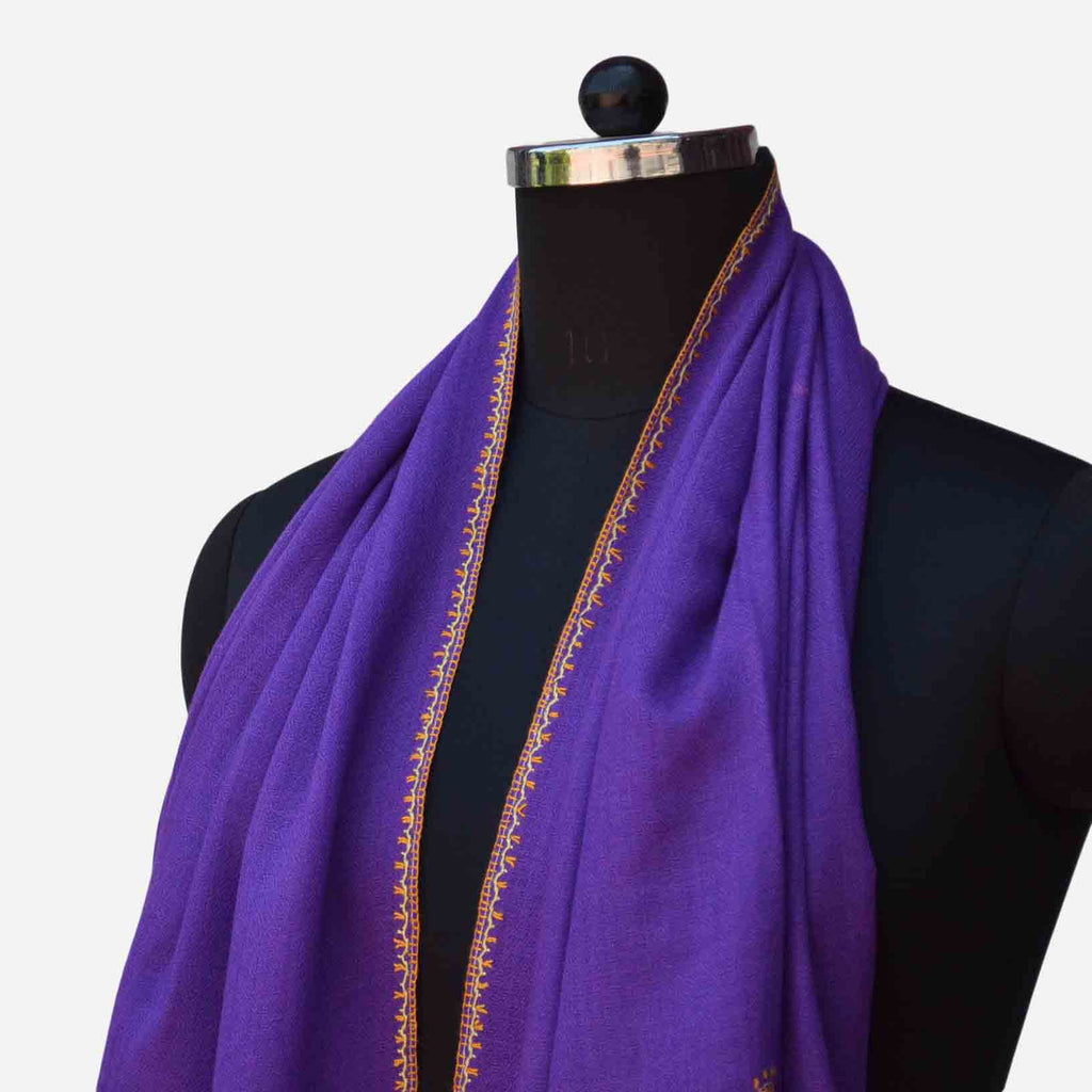 Kashmir cashmere merino woolen embroidery scarf