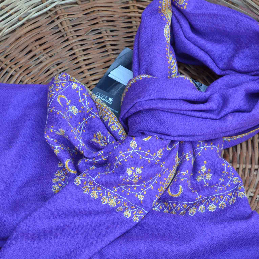 pure cashmere merino woolen embroidery scarf
