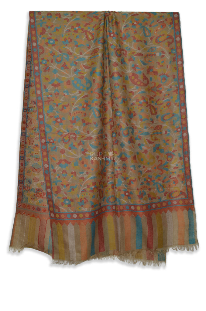 Yellow Jacquar Kani Merino Wool Scarf