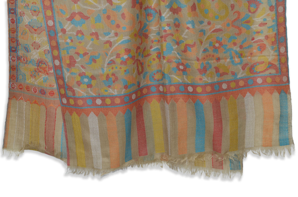 Yellow Jacquar Kani Merino Wool Scarf