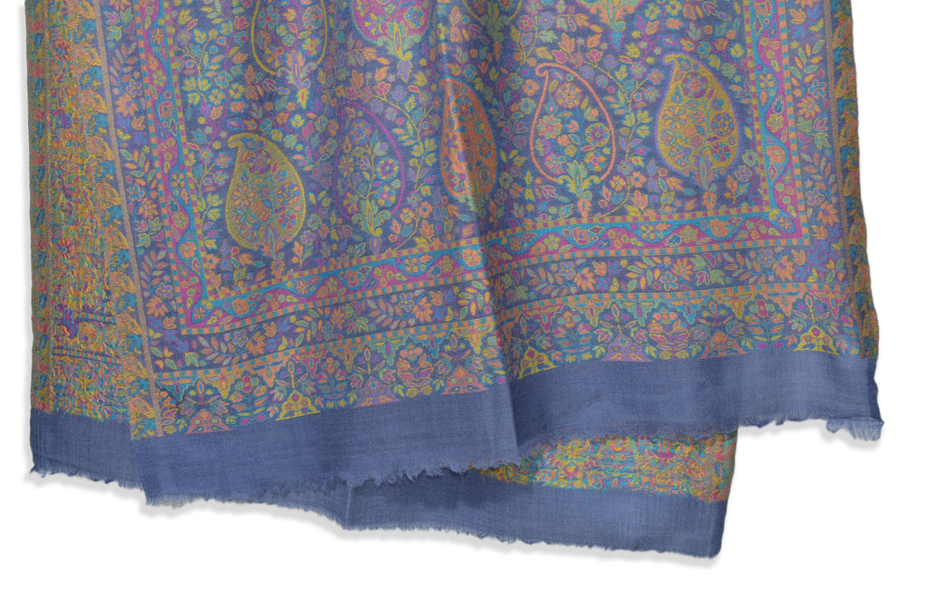 purple jacquard kani jamawar wool scarf
