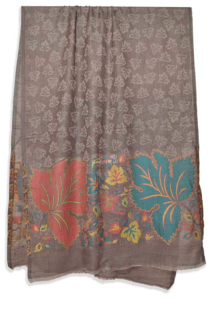 big leaf merino wool scarf | made in kashmir