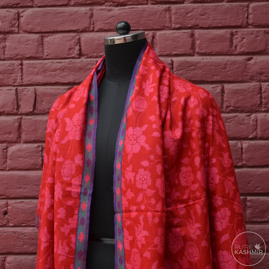 Red Kani Kashmir Jamawar Shawl