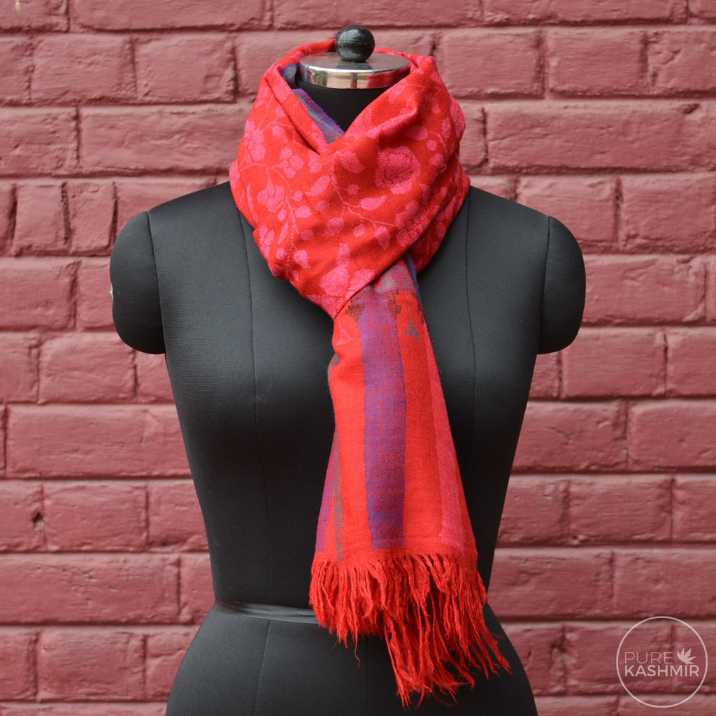 Red Kani Kashmir Jamawar Shawl