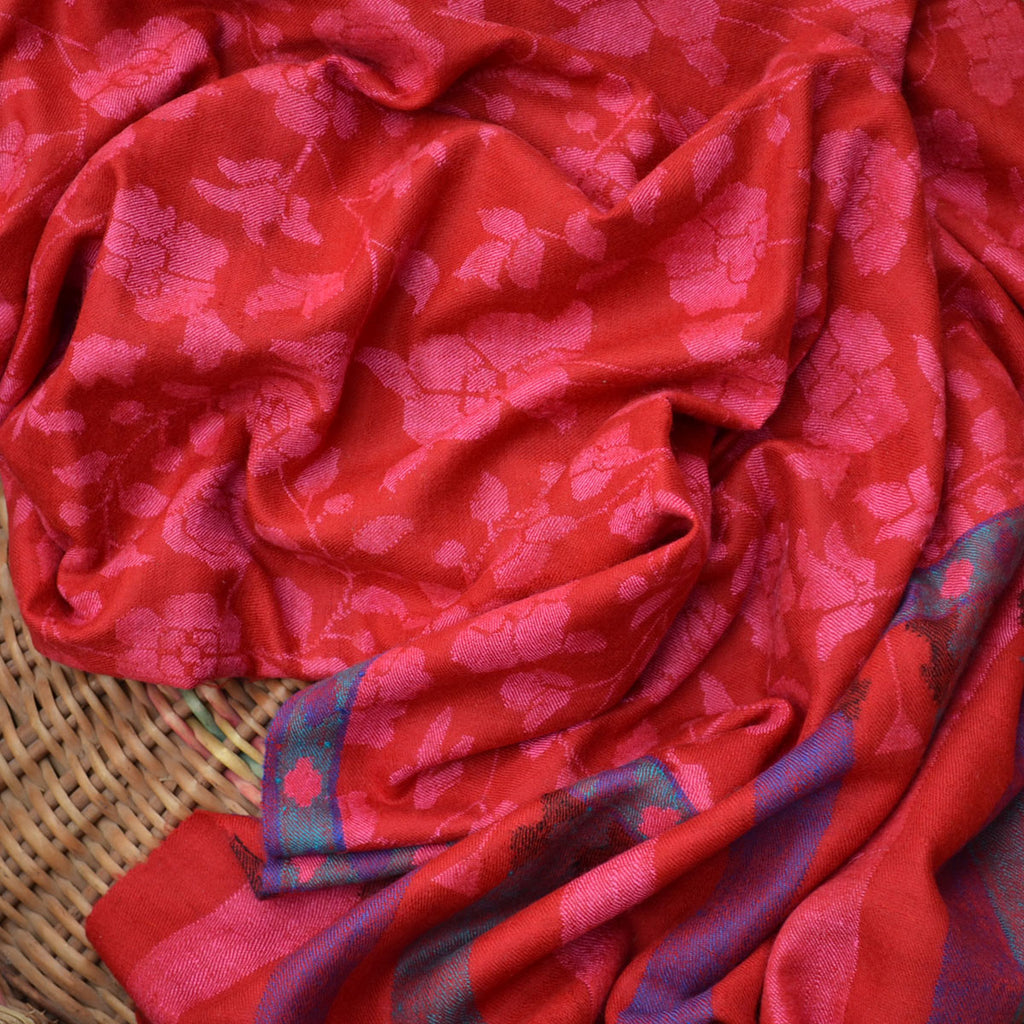 Red Kani Kashmir Jamawar Shawl