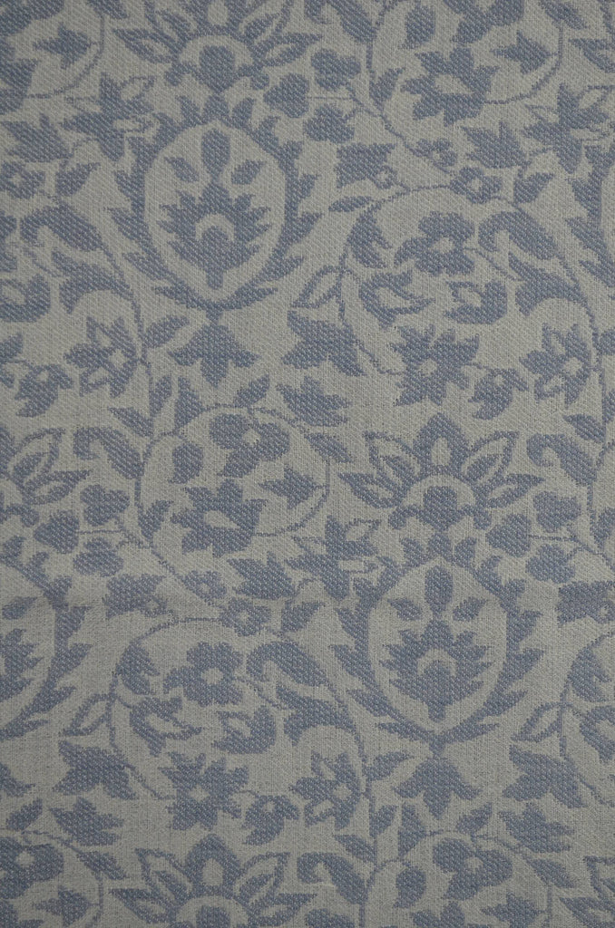 Ivory Base Grey patterned Kani style merino scarf