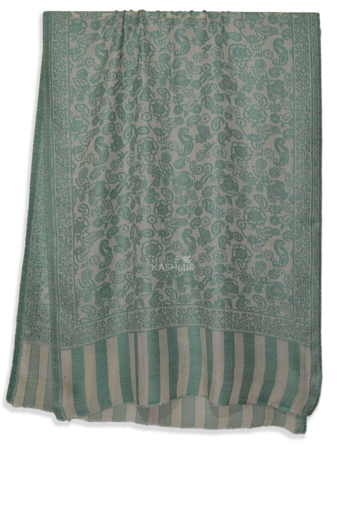 Green & Ivory Kani Jacquard Jamawar Scarf
