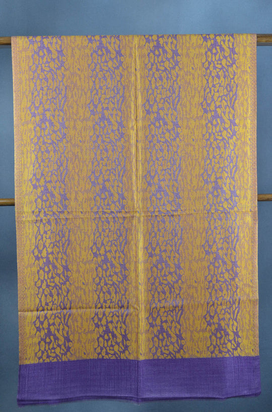 Purple Base leopard patterned Kani style merino scarf