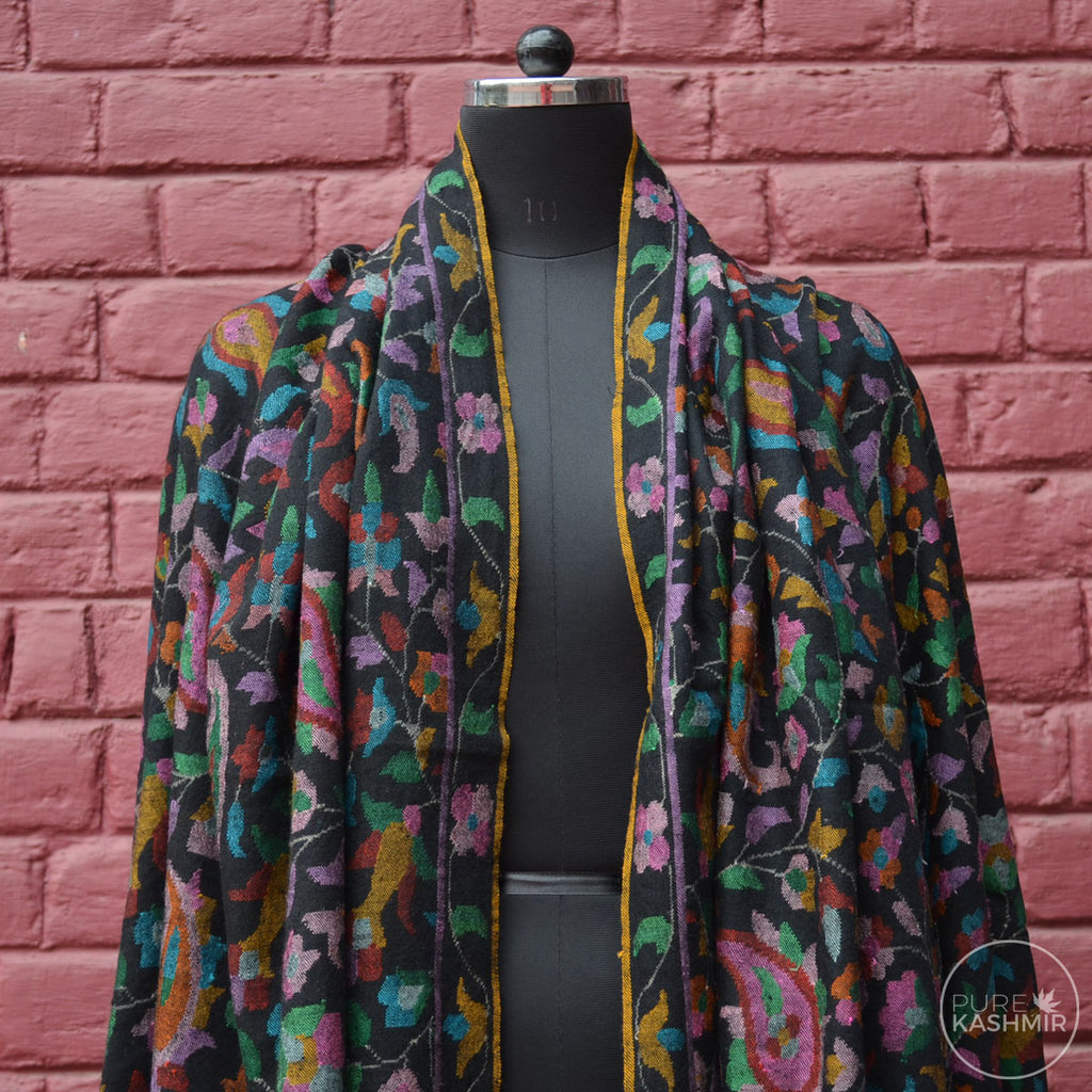 Black Kani Kashmir Jamawar Shawl