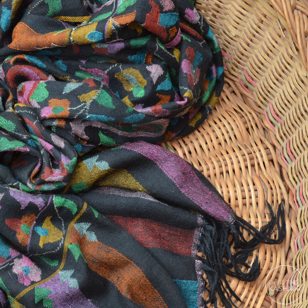 Black Kani Kashmir Jamawar Shawl