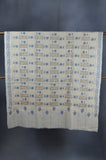 Ivory Base Blue Embroidery Cashmere Travel Wrap
