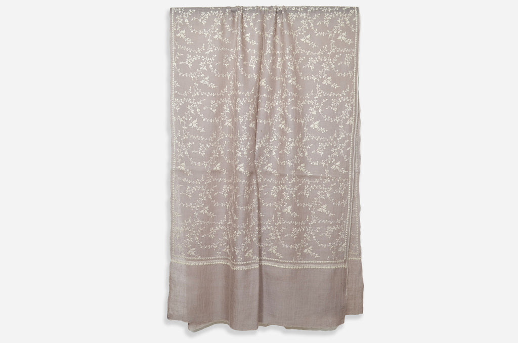 Natural Cashmere Scarf with Beautiful Motifs