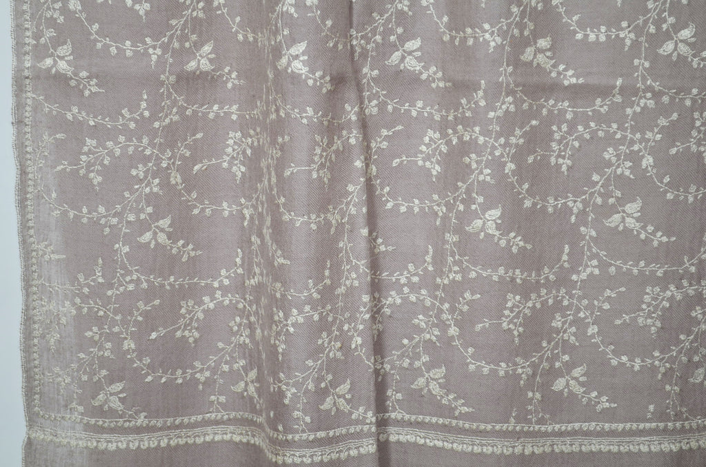 Natural Cashmere Scarf with Beautiful Motifs