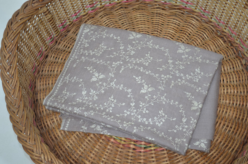 Natural Cashmere Scarf with Beautiful Motifs