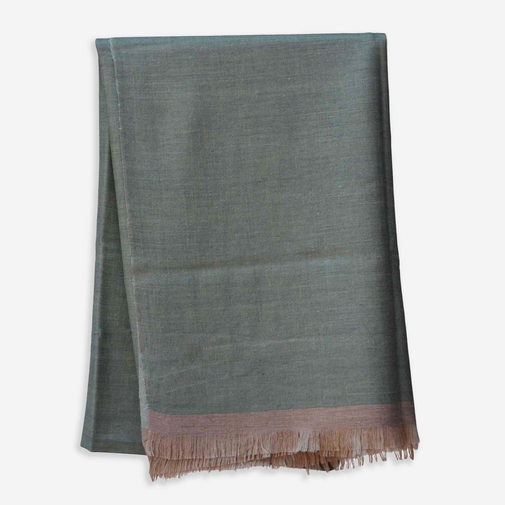 Reversible Green Cashmere Pashmina Shawl