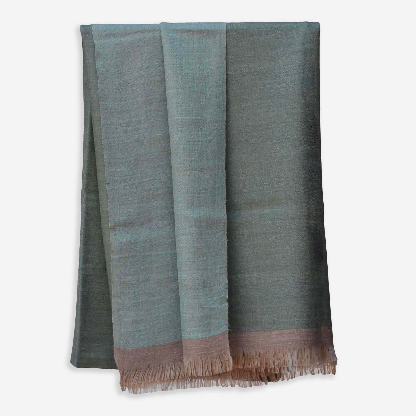 Reversible Green Cashmere Pashmina Shawl