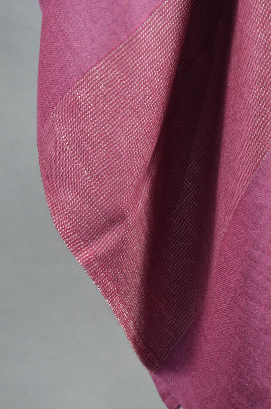 Border Pattern Pink Merino & Silk Scarf