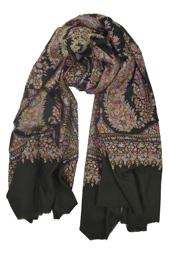 Black Design Embroidery Jamawar