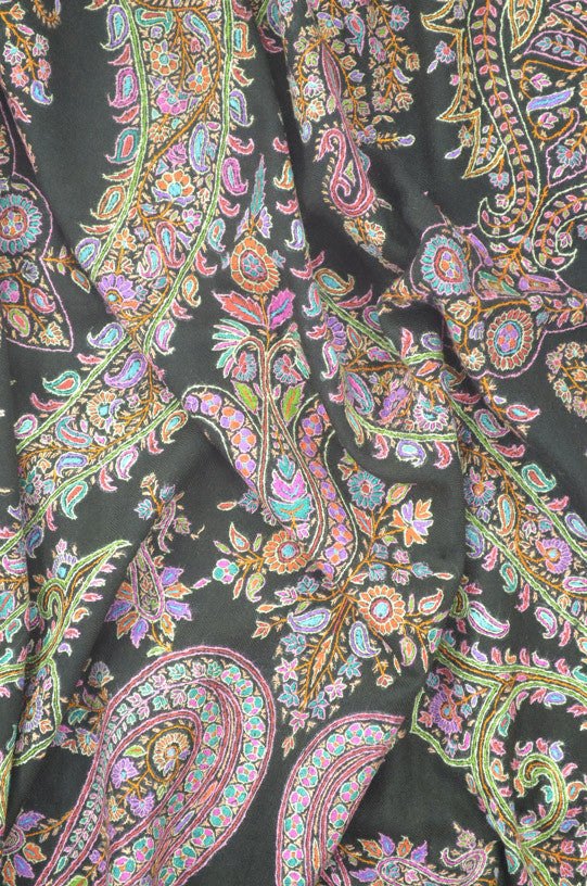 Black Design Embroidery Jamawar