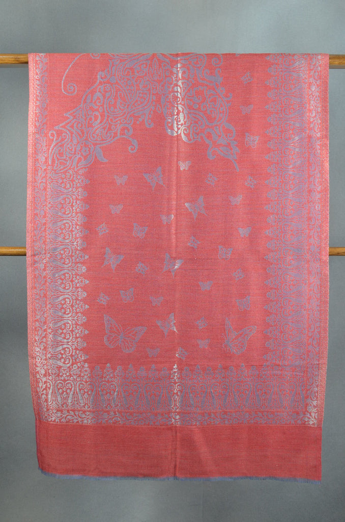 Maroon Base Zari Jacquard Scarf