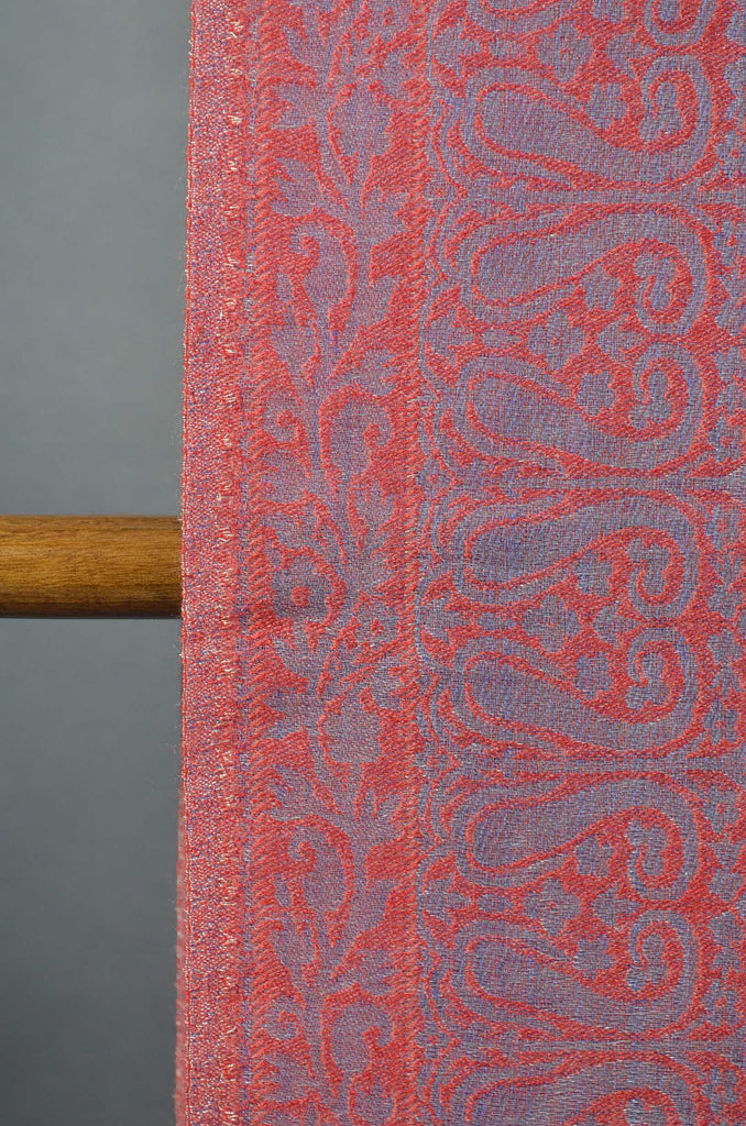 Maroon Base Zari Jacquard Scarf