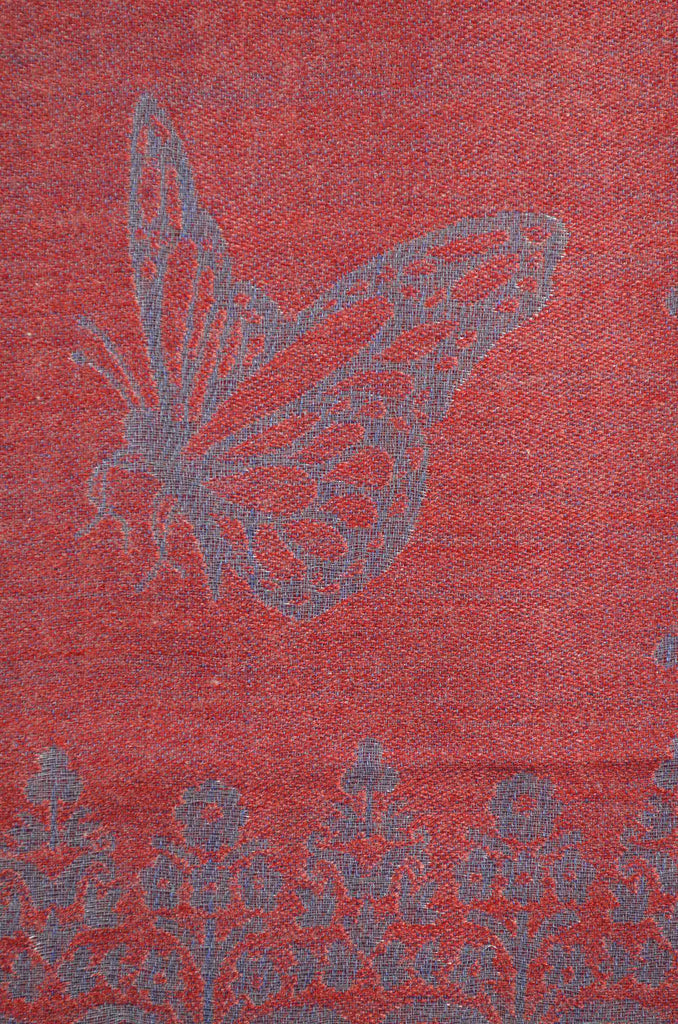 Maroon Base Zari Jacquard Scarf