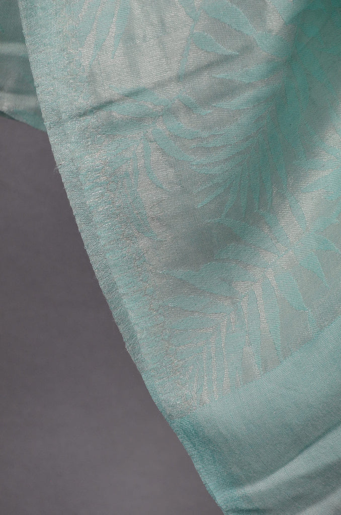 Light Turquiose Base Zari Jacquard Scarf