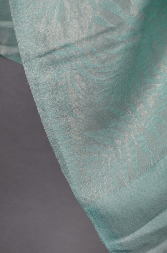 Light Turquiose Base Zari Jacquard Scarf
