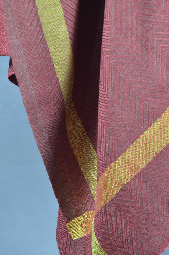 Double shade Red Merino & Silk Scarf