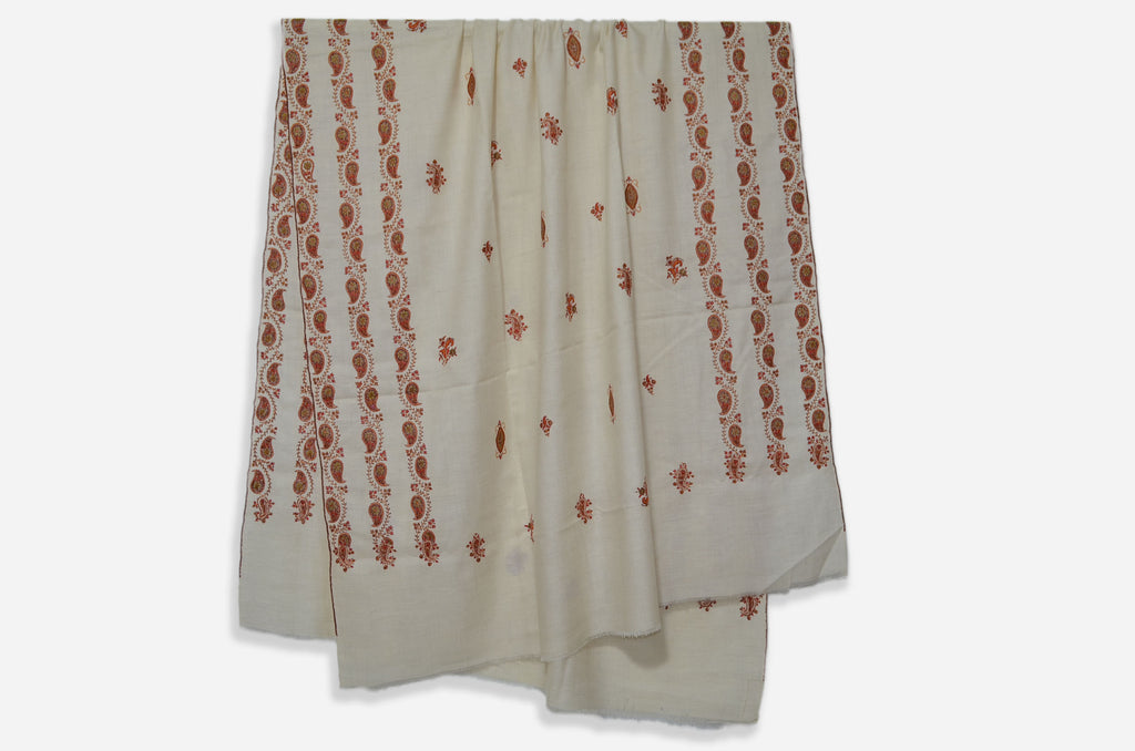 Ivory Cashmere Pashmina Jali