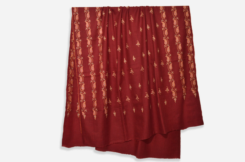 Maroon Cashmere Pashmina Jali