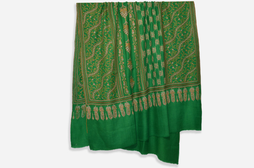 Green Cashmere Pashmina Jali