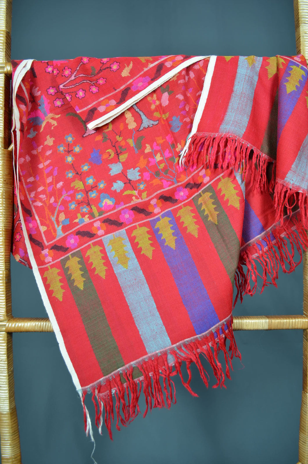 Red Kani Jamawar Pashmina Shawl