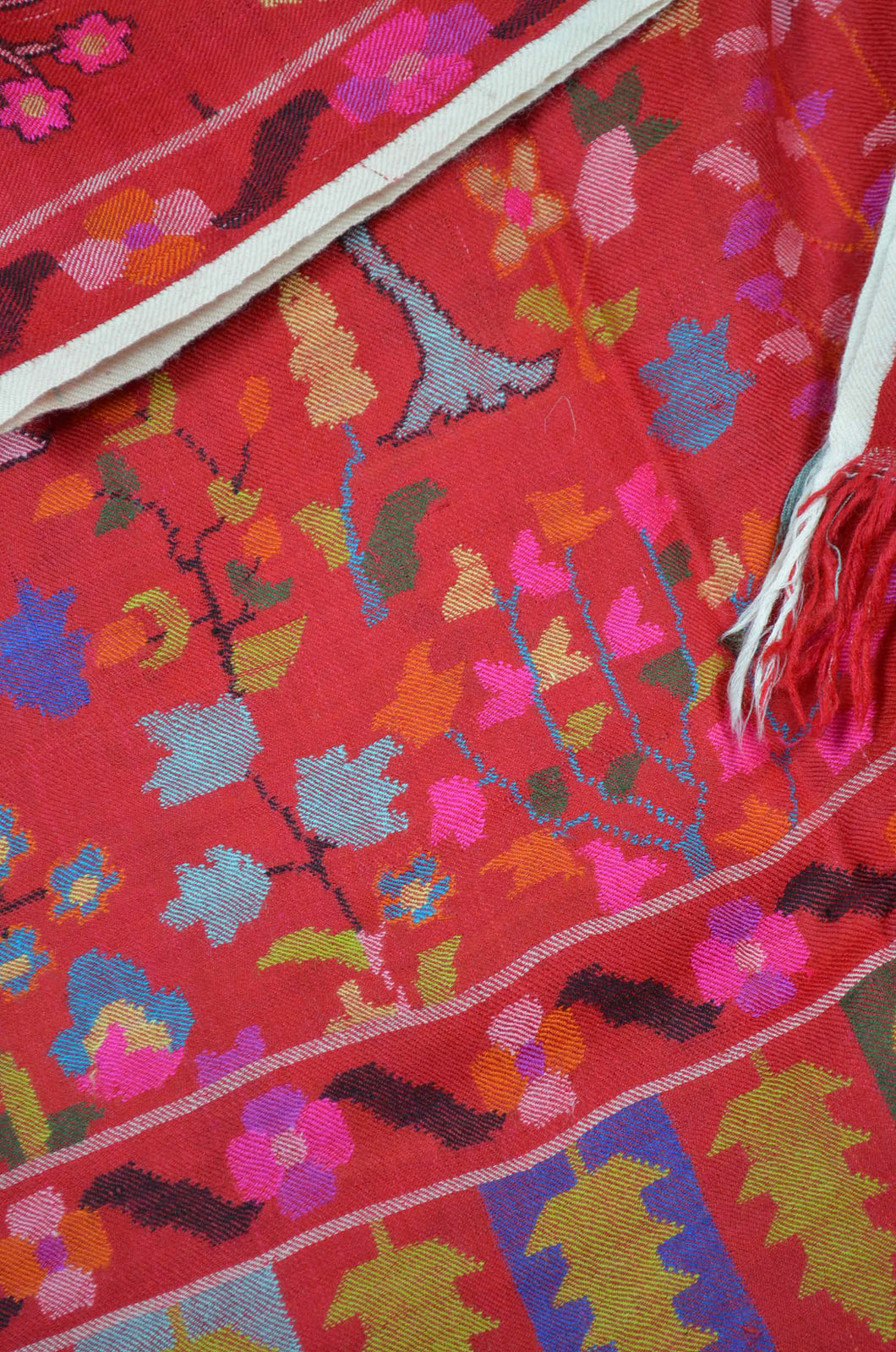 Red Kani Jamawar Pashmina Shawl
