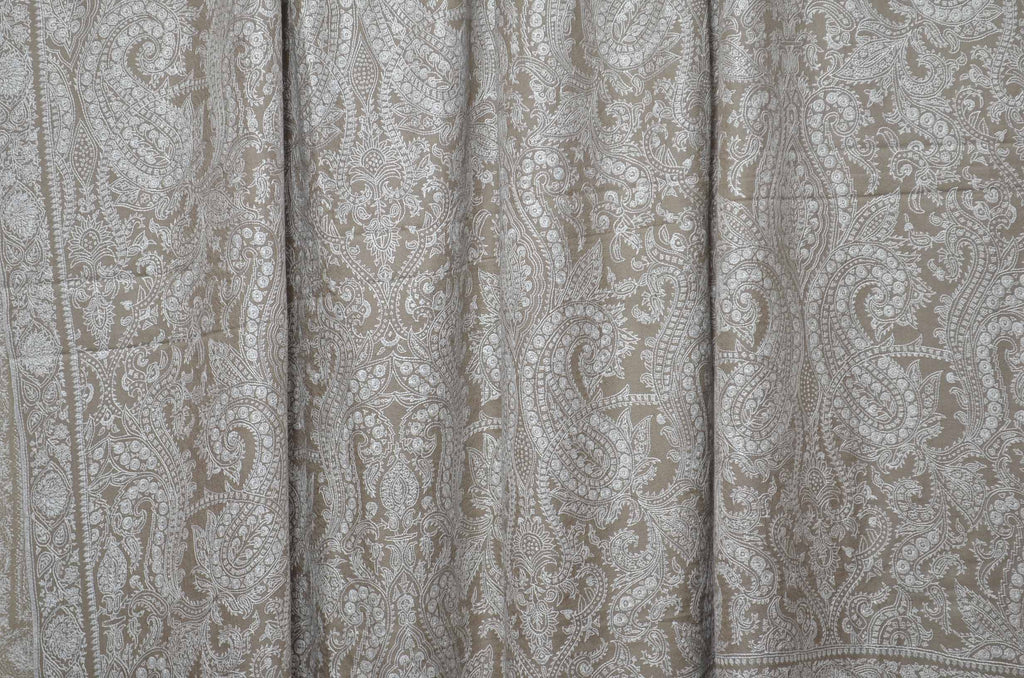 Oversized Ivory 3 Yard Pashmina Jamawar Shawl