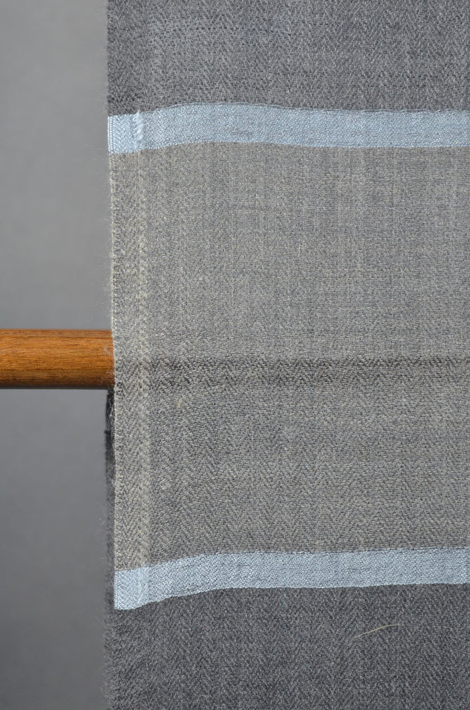 Black Base Big Check Merino & Silk Scarf