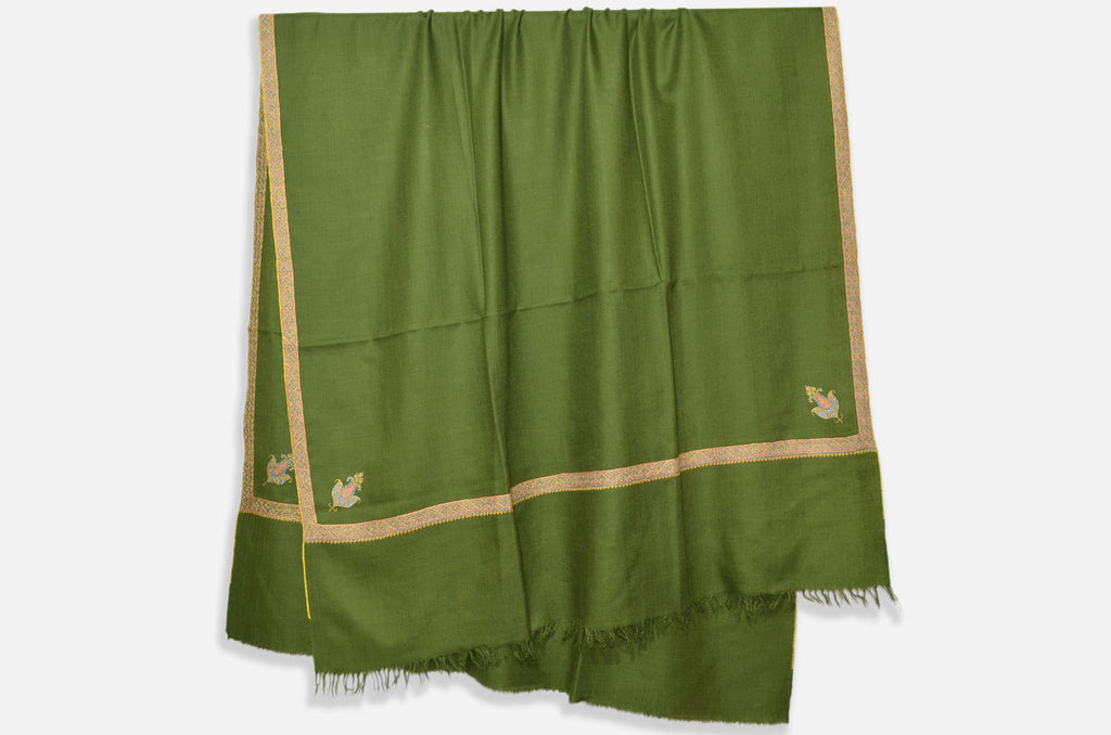 Teal Pashmina Shawl with Beautifully Crafted Border