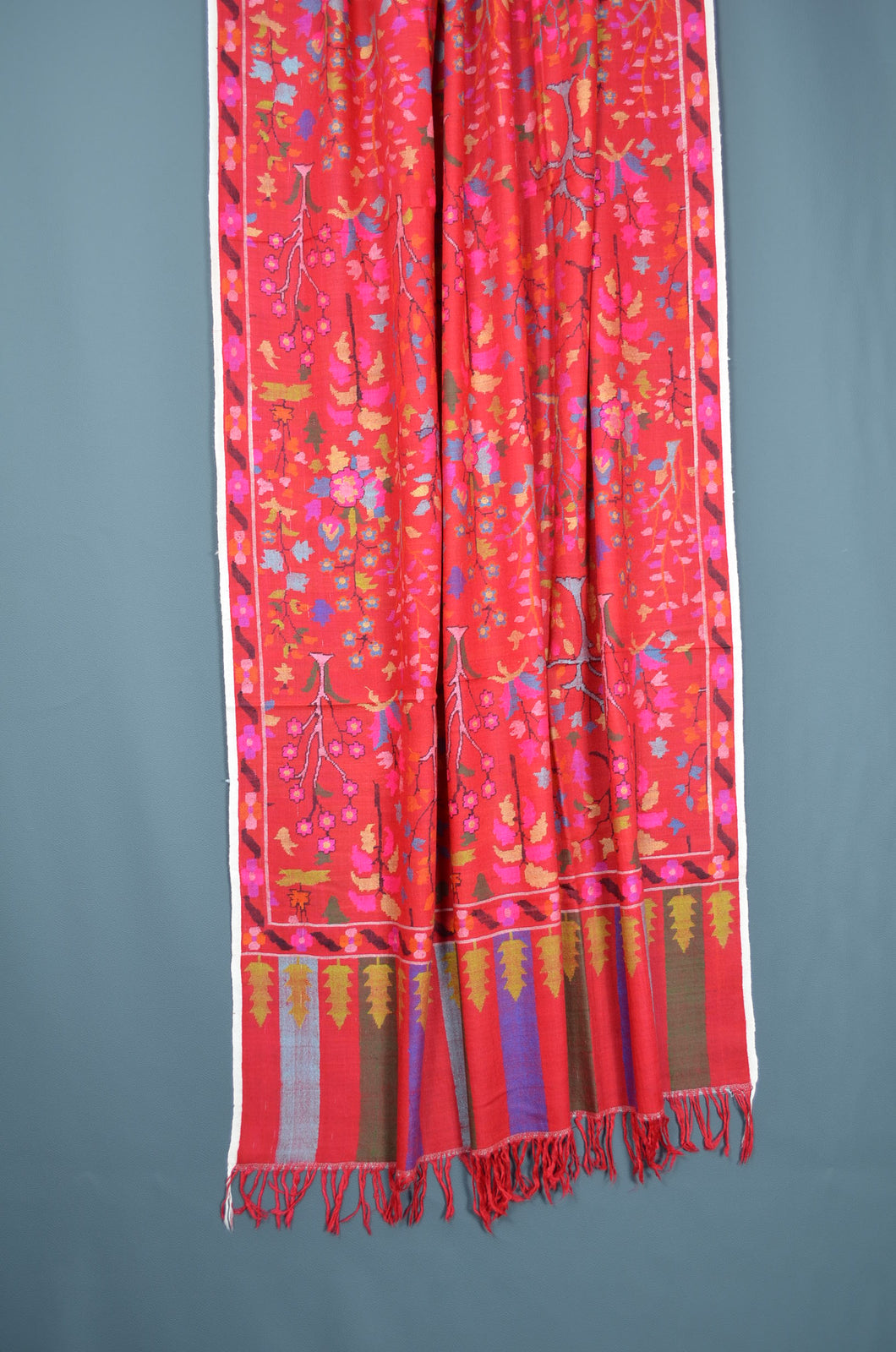 Red Kani Jamawar Pashmina Shawl