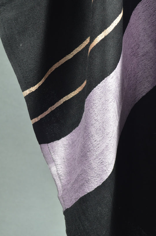 Baby Pink Border Merino & Silk Scarf