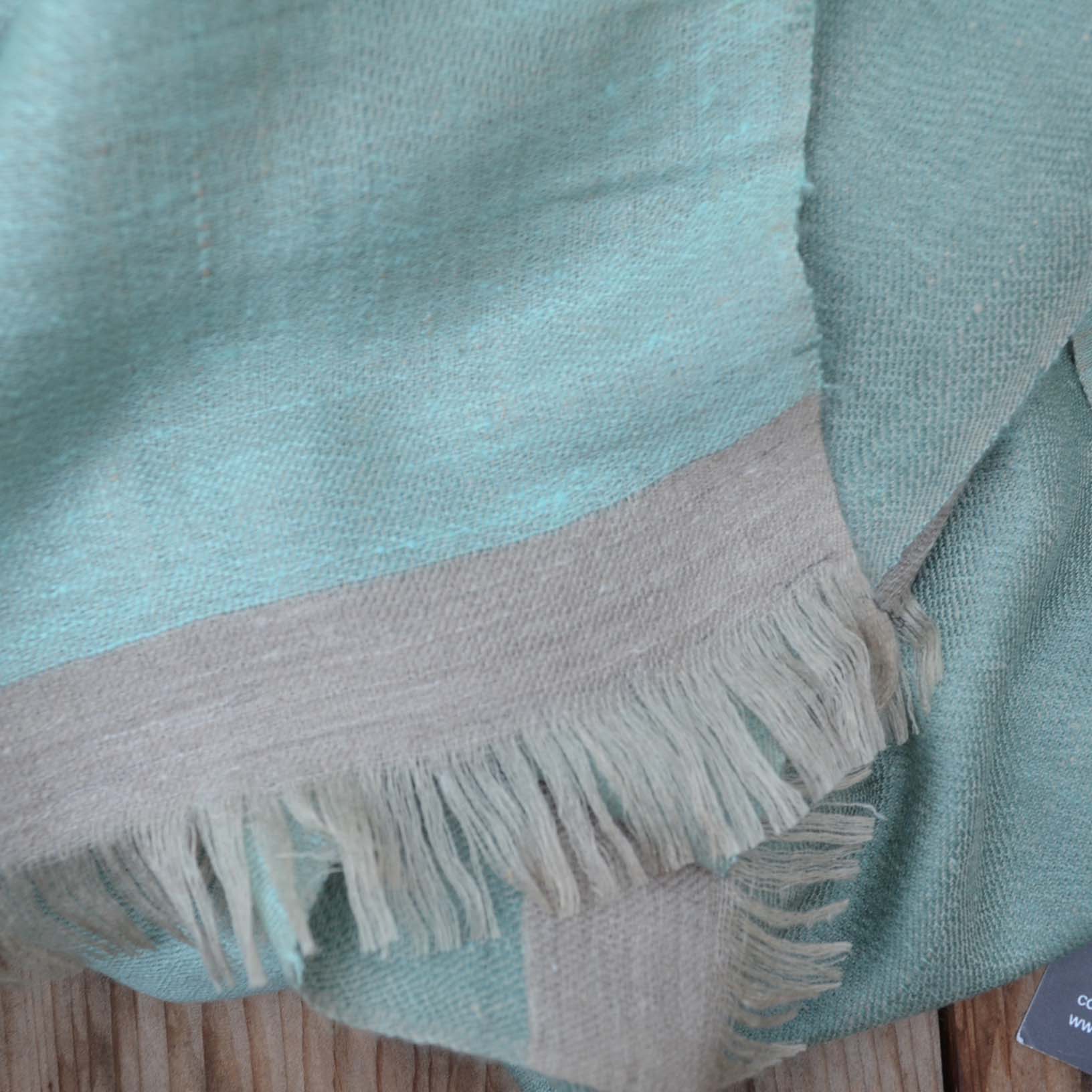 Reversible Green Cashmere Pashmina Shawl