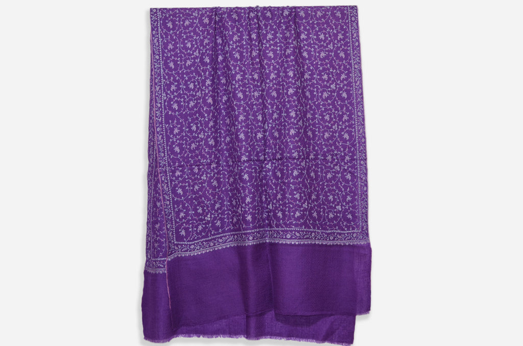 Purple Pashmina Stole Jali