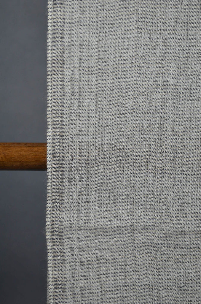 Black Base with Ivory Border Merino Silk Scarf