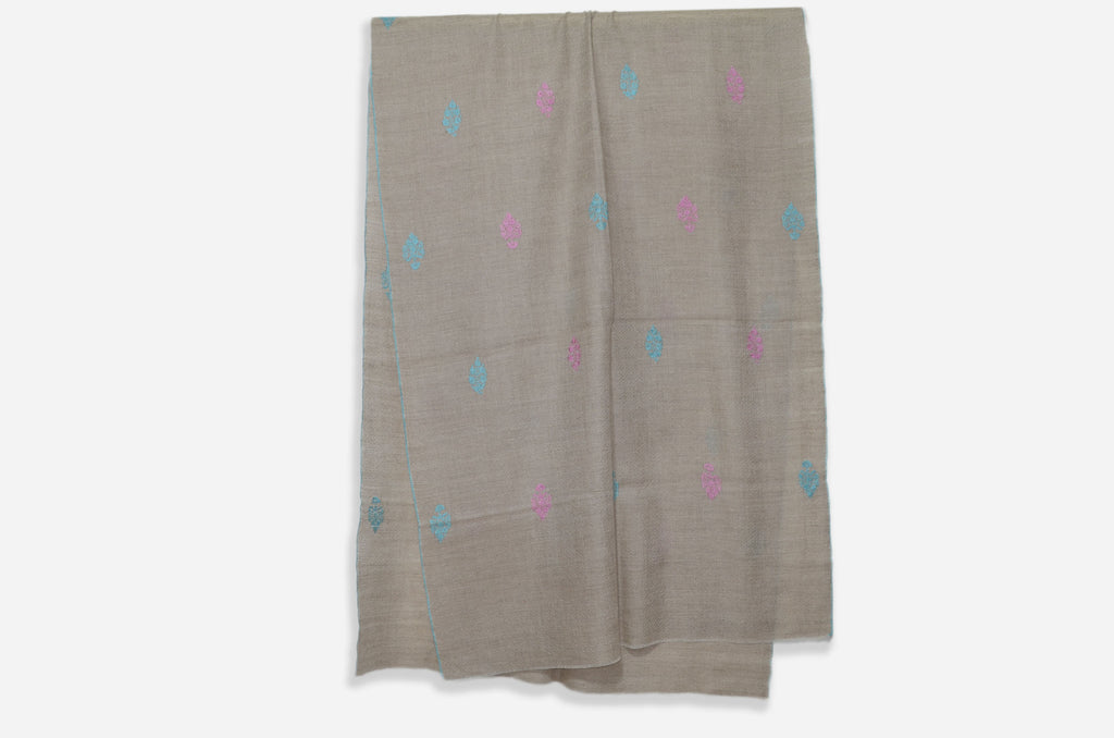 Un-dyed Natural Pashmina Stole Jali