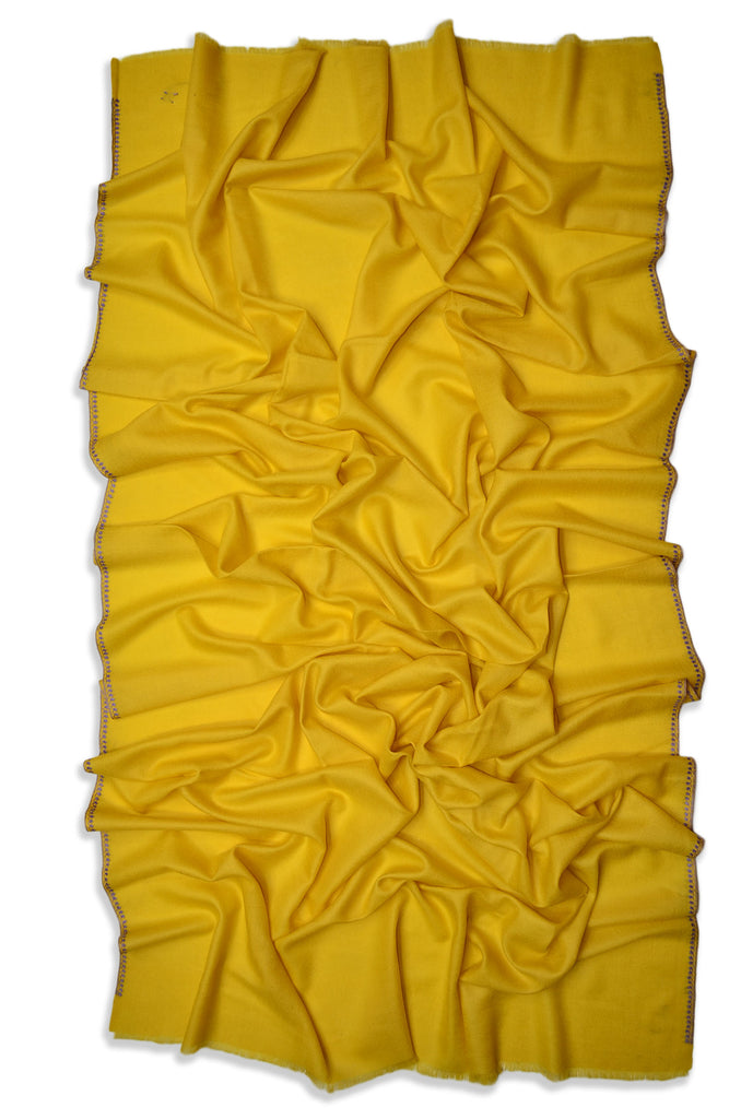 Yellow Sozni Embroidery Shawl