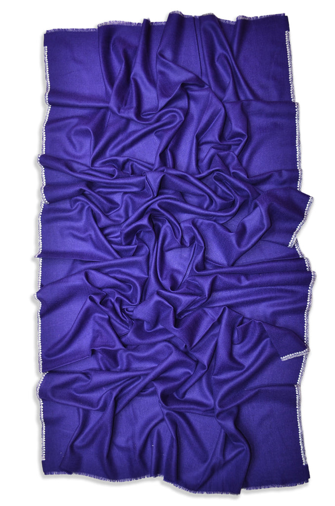 Navy Blue Sozni Embroidery Shawl