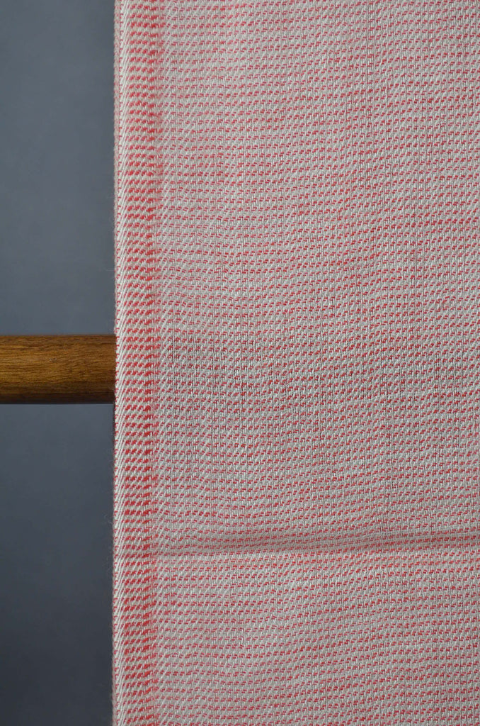 Red Base with Ivory Border Merino Silk Scarf
