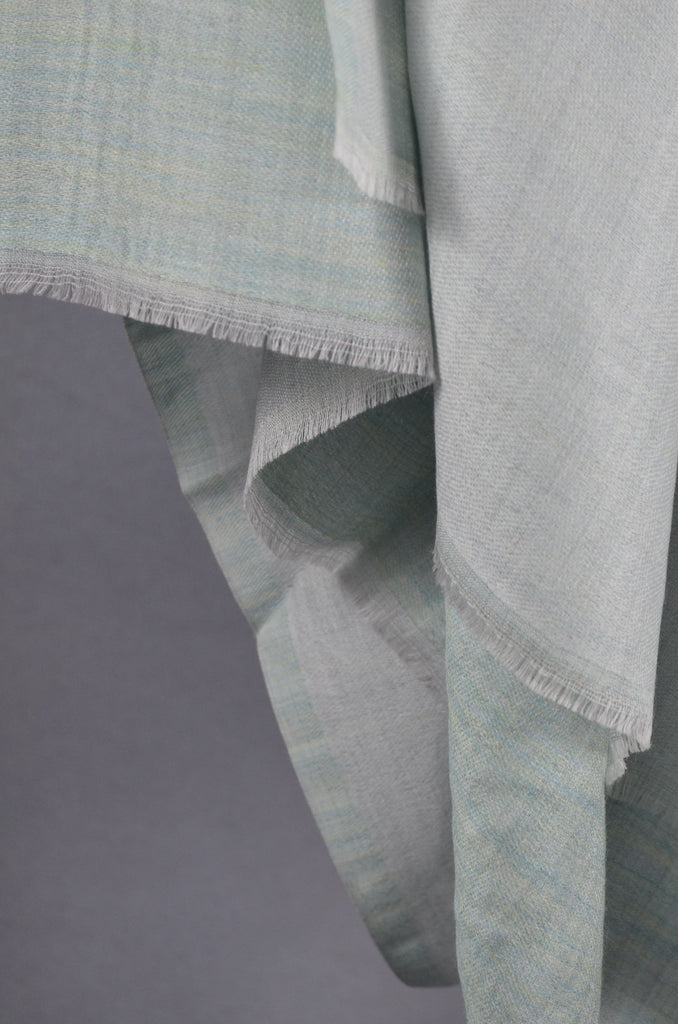 Two Shades of Green Reversible Merino & Silk Scarf